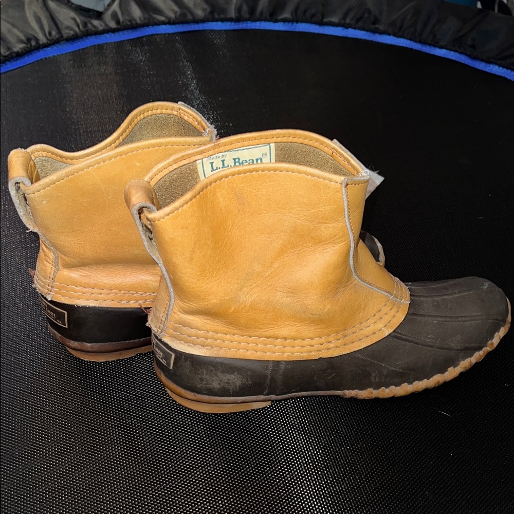 Vintage L.L. Bean Maine Hunting Shoe Yellow and Brown Ankle Boots